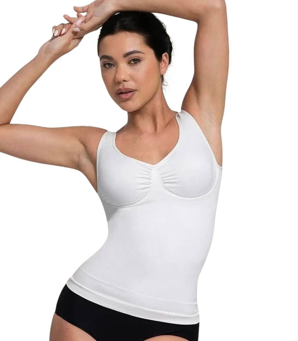 Ocean New White Nylon/Spandex Shaper Camisole Tank Top Size XL